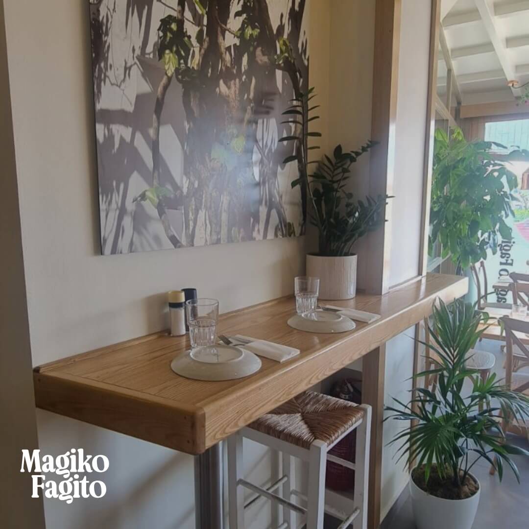 A delicious spread of traditional Greek dishes, including grilled meats and spit-roasts, from Magiko Fagito in Lefkada Town.